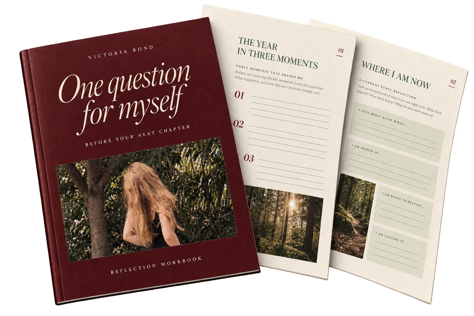 One Question for Myself workbook with two reflection pages